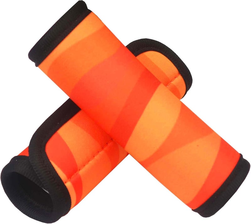Gowraps Luggage Handle Wrap 2 Pack Luggage Handle Wraps for Suitcase Bright Neoprene Luggage Handle Covers/Extender/Identifiers-Travel Accessories Must Haves (Orange(2.0)-2 Pack) - Image 1